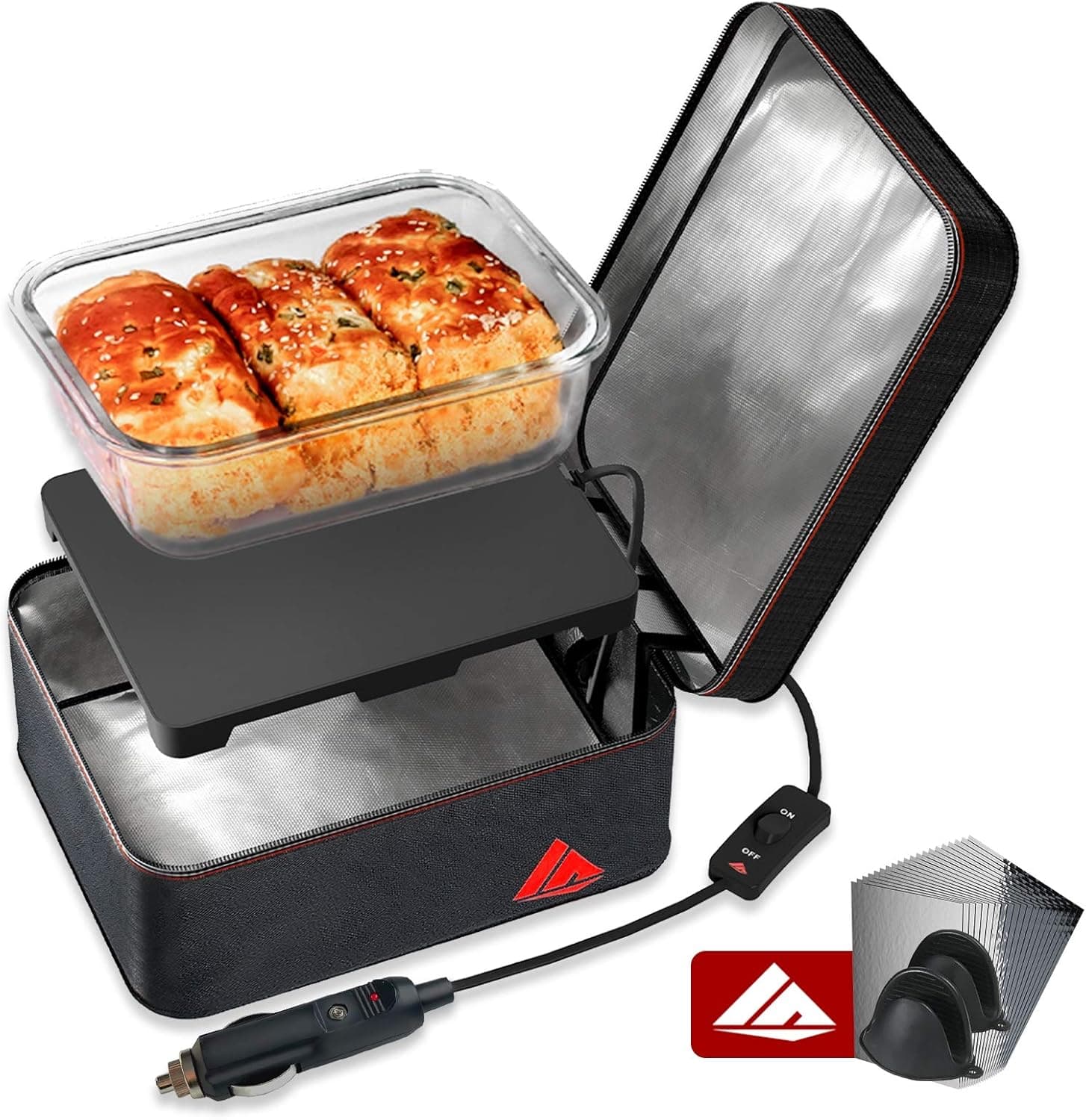 SabotHeat Food Warming Tote - 12V Car Food Warmer Fast Heating Portable Oven for Car Heat Lunch Box, Mini Microwave Food Warmer/Heater for Meal Reheating & Raw Food Cooking, Using for Work/Drive/Trip