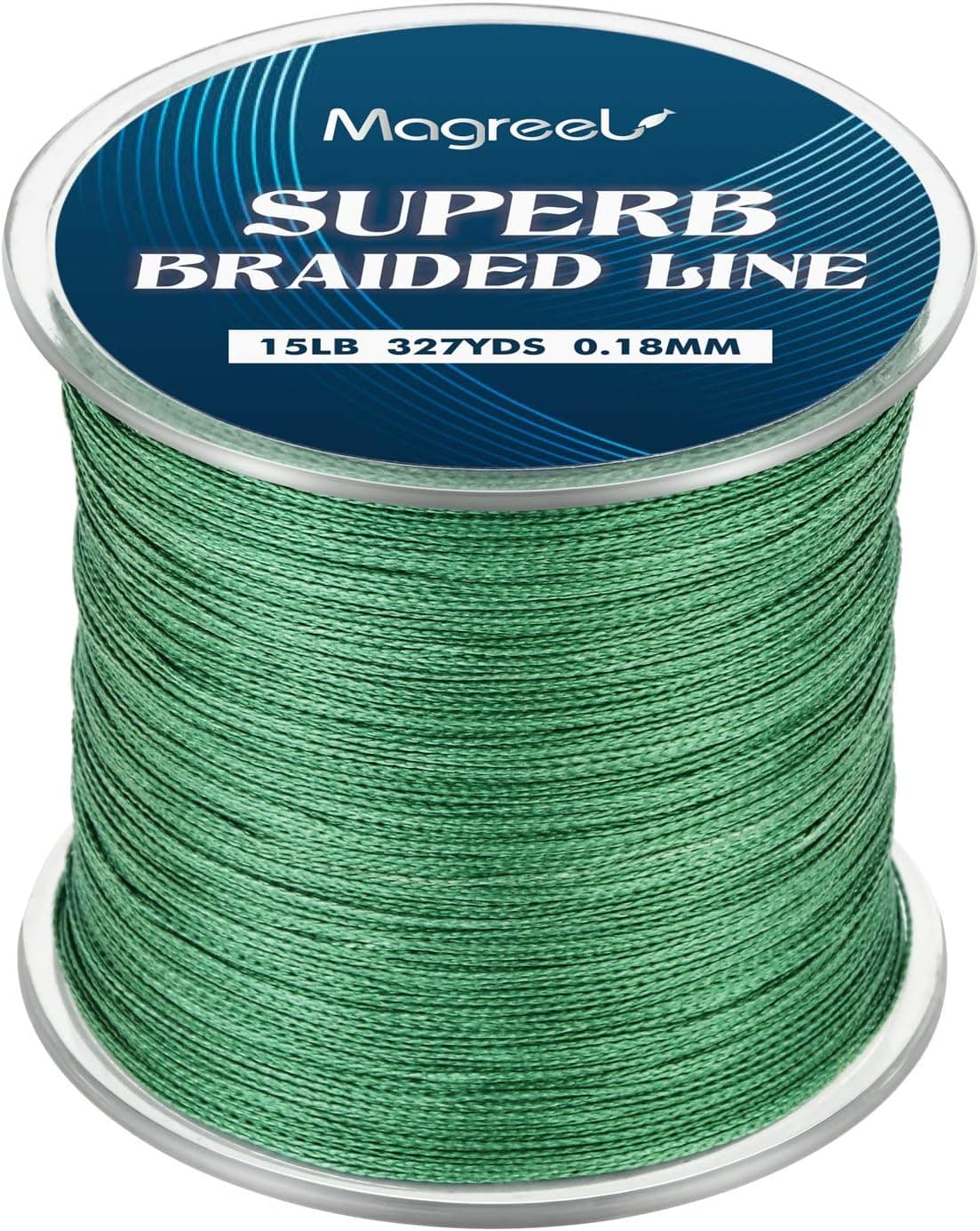 Magreel Braided Fishing Line, Abrasion Resistant Braided Lines High Performance Strong 4 or 8 Strand Superline Smaller Diameter Zero Stretch,6lb-80lb,327Yards,Green/Low-Vis