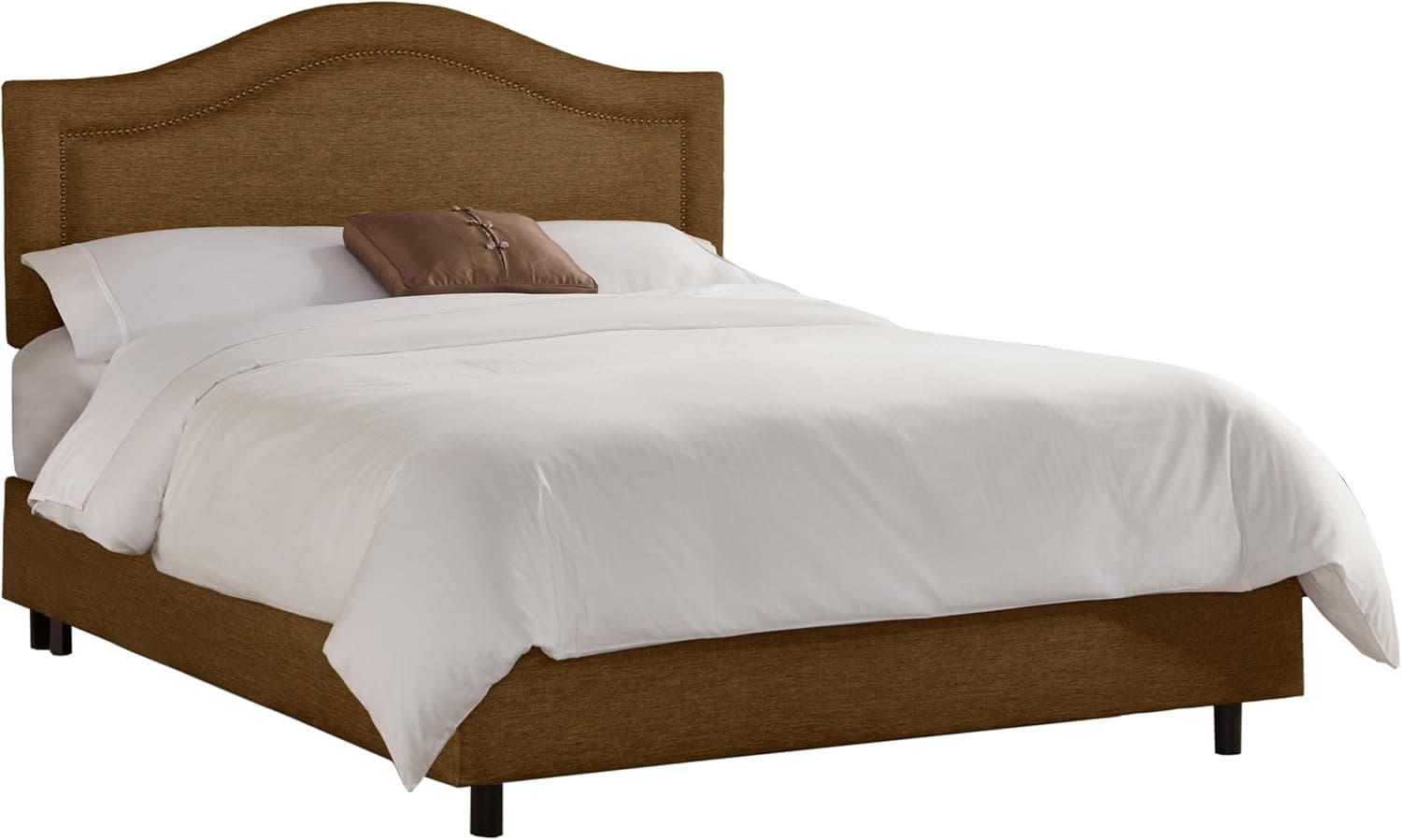 Skyline Furniture Inset Nail Button Twin Bed in Groupie Praline