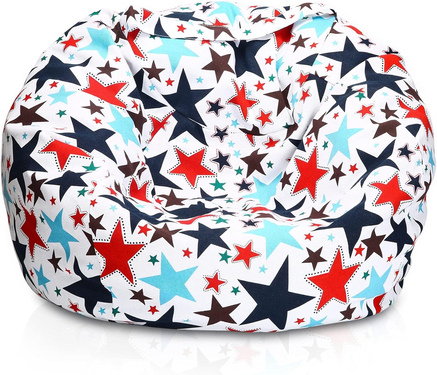 Hadieru Stuffed Animal Storage Bean Bag Chairs for Kids, Stuffable Canvas Bean Bag Cover Only Without Filler Kids Toy Storage Organizer(Star)