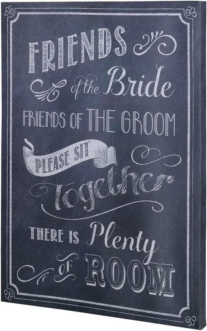 Lillian Rose Wedding Ceremony Seating Sign Vintage Canvas, Multicolor