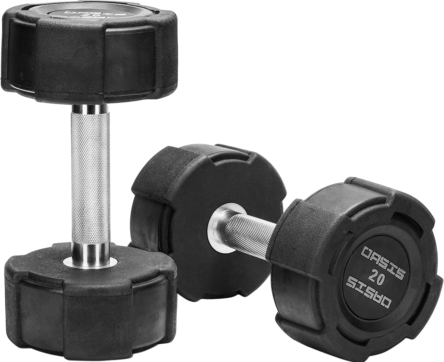 Rubber Encased Dumbbell Sets, Premium Weights Set, Exercise&Fitness Equipment for Home Gym, Hand Sets for Workout, and Strength Training - Available for 5lbs 10lbs 15lbs 20lbs 25lbs 30lbs 35lbs 40lbs 45lbs