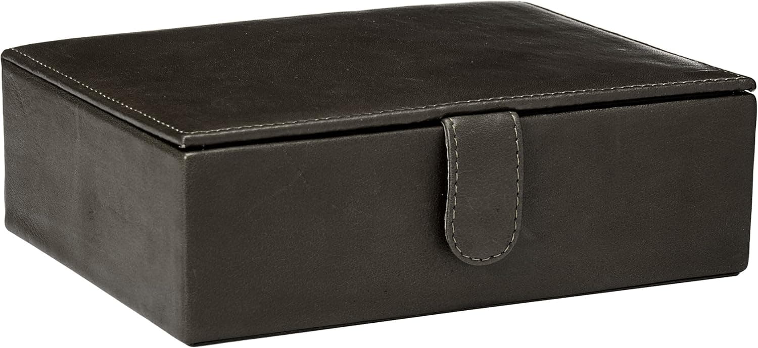 Piel Leather Large Leather Gift Box Blk, Black, One Size