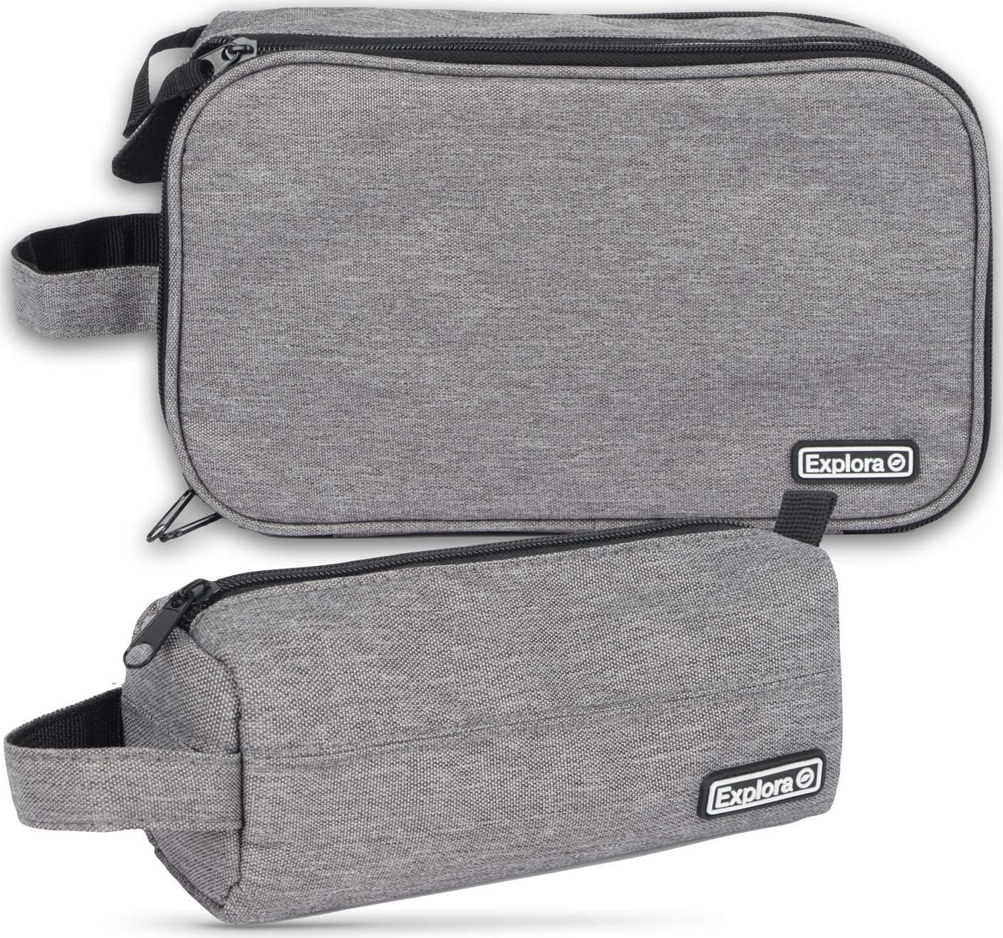 Explora Toiletry Bag Set For Men & Women Contains 2 Bags Dopp Kit Shaving Waterproof Toiletries Bathroom Organizer Make Up Bags Best Value Mans Grooming Travel Bags