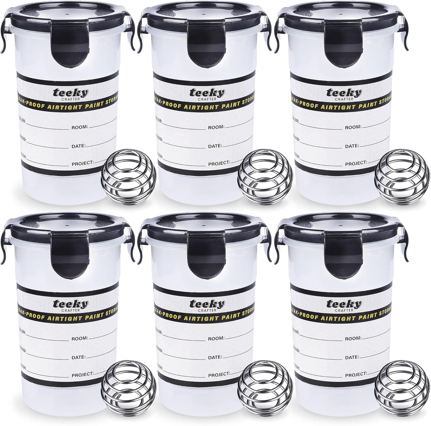 Paint Storage Containers for Leftover Paint Cans | Storage Paint Container | Airtight Paint Container | Cups Paint Cups with Lids - 13oz. Paint Containers For Leftover Paint 6 Pcs Cup Paint Containers
