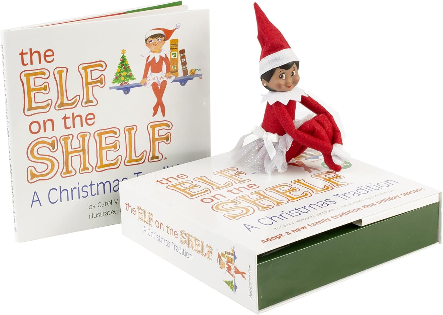 The Elf on the Shelf: A Christmas Tradition Brown Eyed North Pole Elf Girl with Winter Sparkle Tutu Skirt