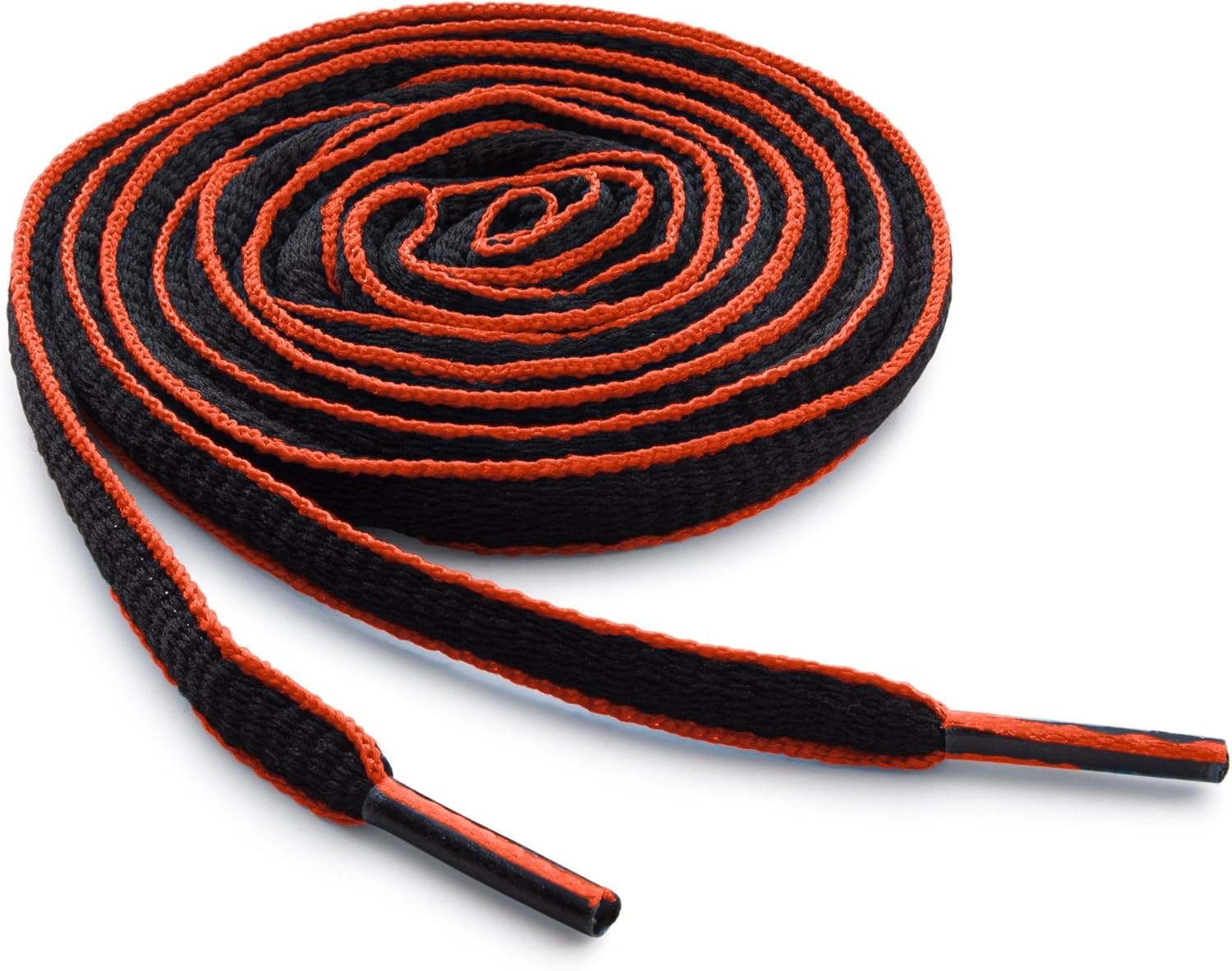 OrthoStep Oval Athletic Black/Neon Orange Pipe 30 inch Shoelaces 2 Pair Pack
