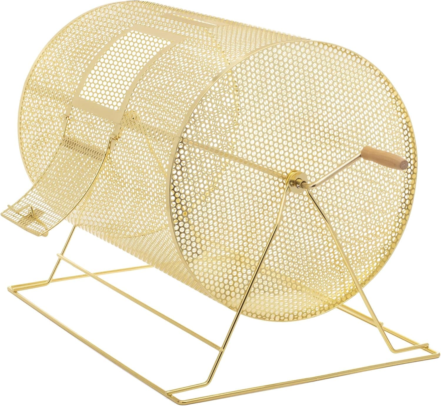 MIDWAY MONSTERS Brass Raffle Spinning Drum| Spinning Raffle Box for Bingo Balls, Chips, Tickets| Medium Drum Only