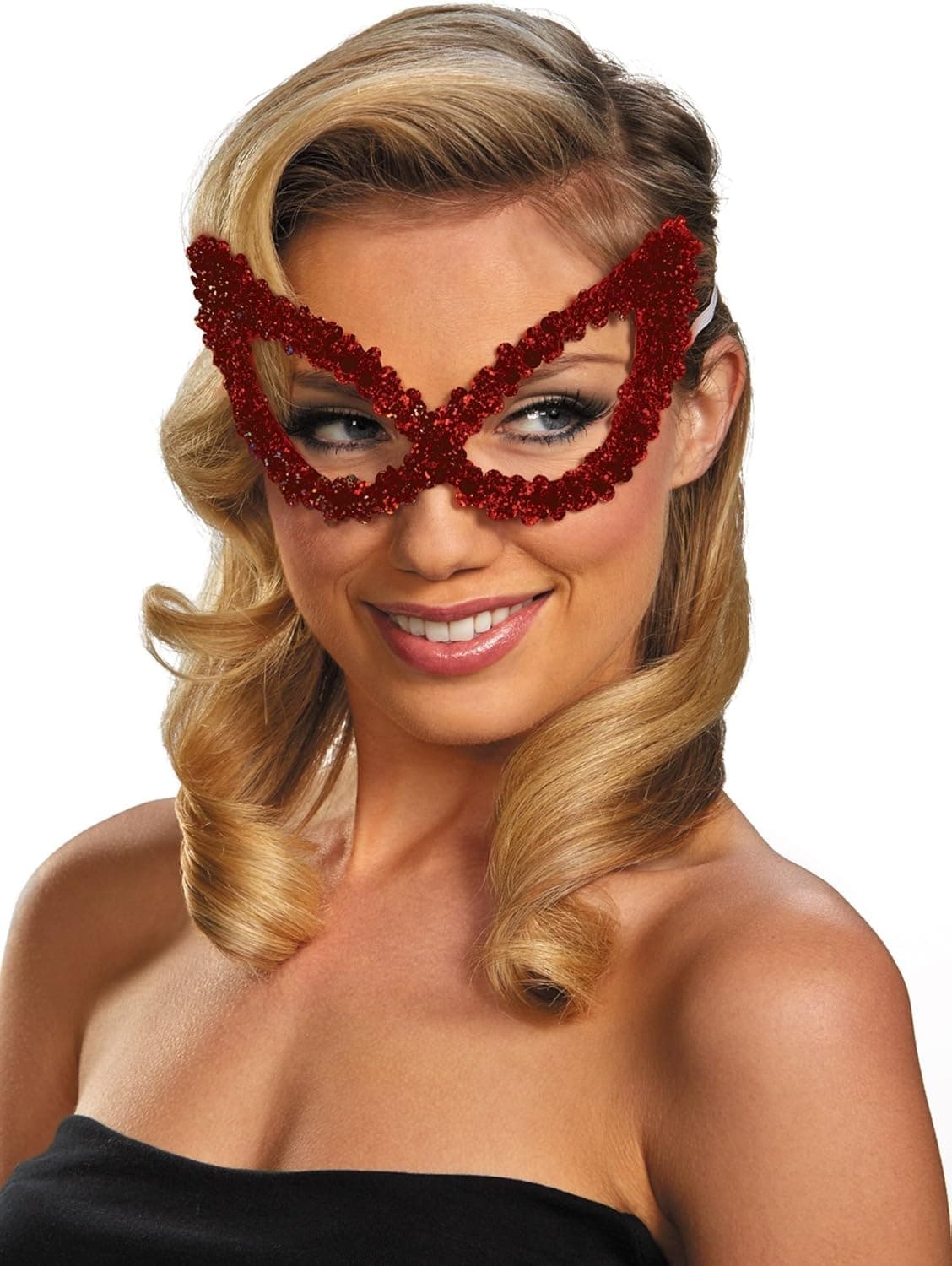 Disguise Costumes Sequin Eye Mask, Bright Red