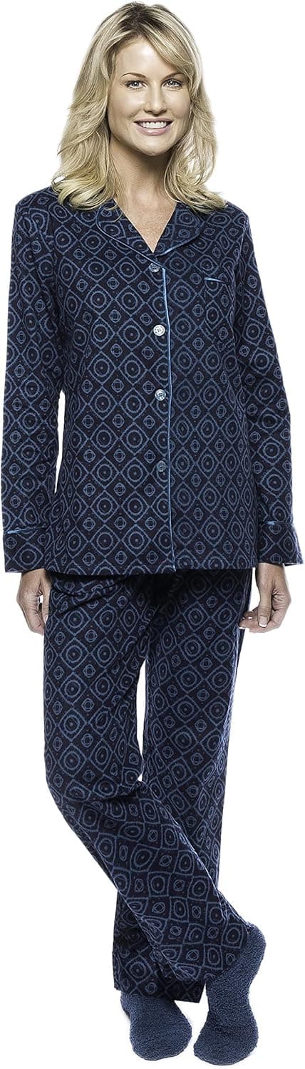 Noble Mount Flannel Pajamas Women, 2Pc Pajama Set for Women, Winter Pajamas for Women