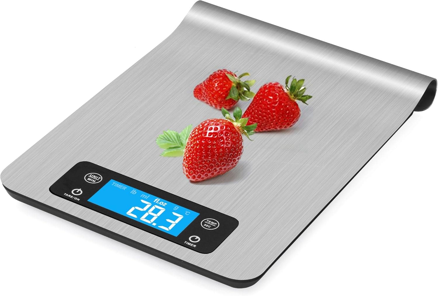 Food Scale, RISEPRO Digital Multifunction Scale Time 11LB/5KG Slim Design Kitchen Scale Cooking Gram Weight Easy to Clean Stainless Steel Platform with Touch Screen CM-103