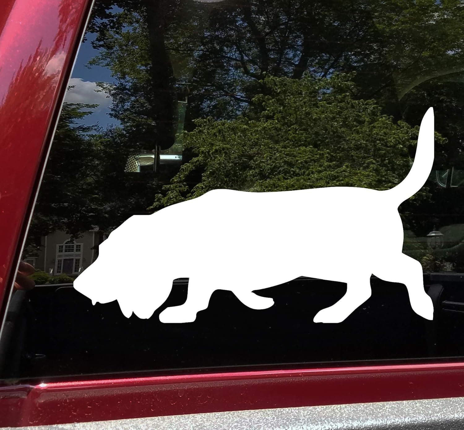 Minglewood Trading Black - Basset Hound Vinyl Decal - Hush Puppy Dog - Die Cut Sticker - 5w x 3h inches