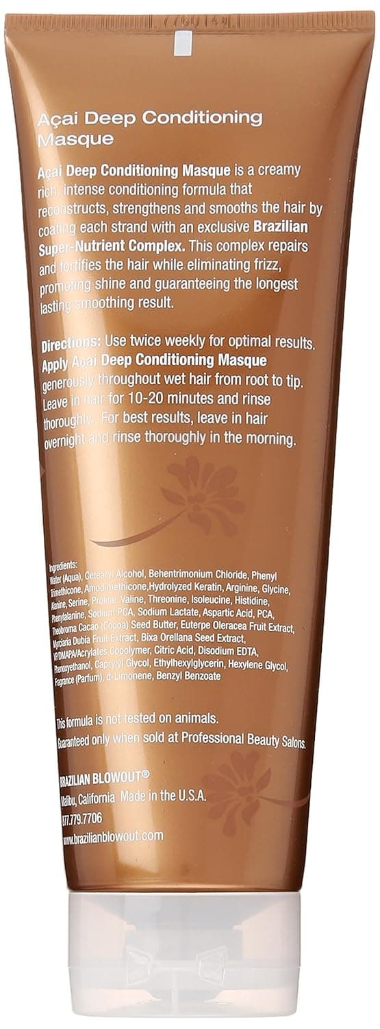 Brazilian Blowout Acai Deep Conditioning Masque for Unisex, 8 oz