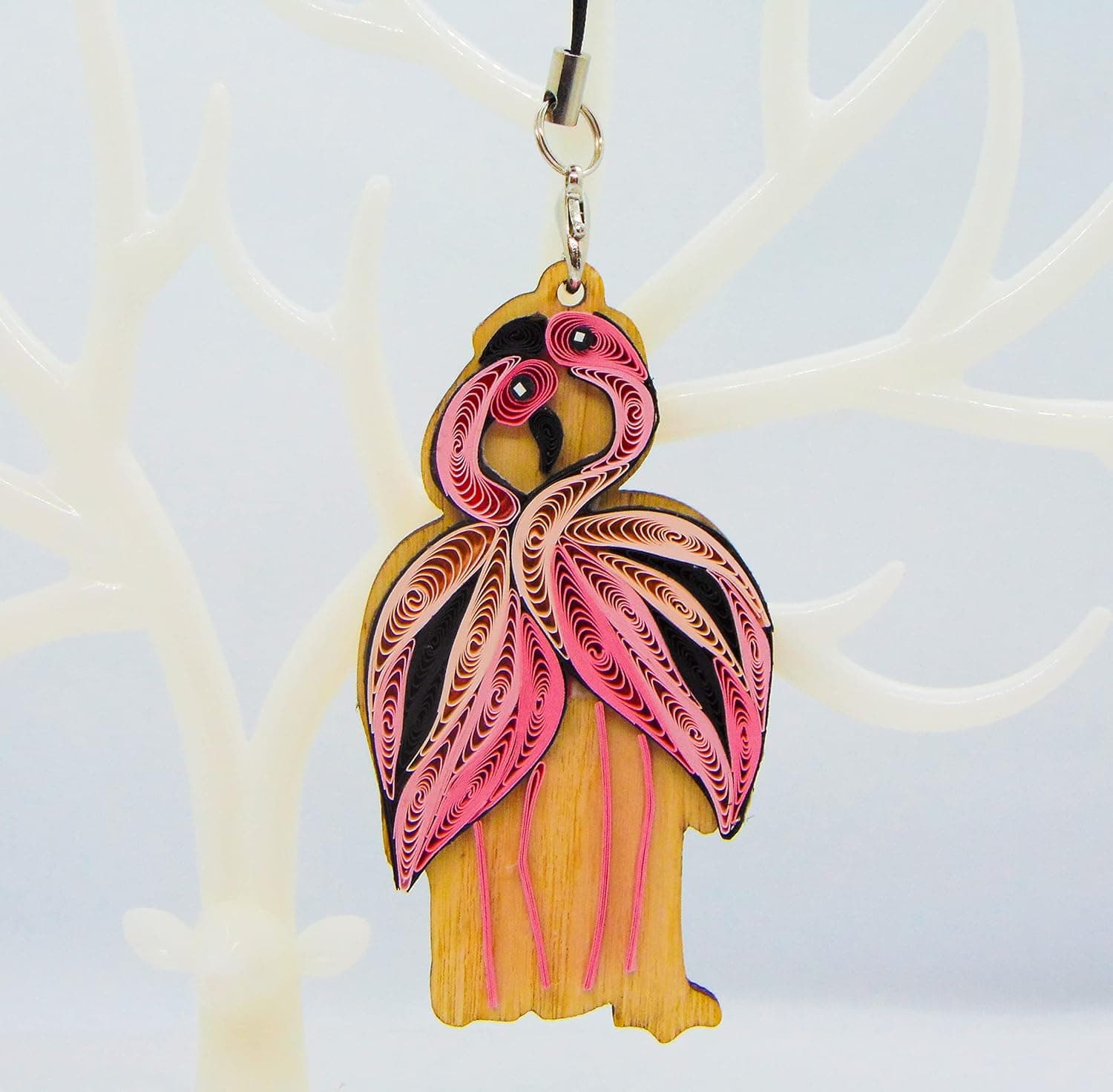 Flamingo, Home Decorations Holiday Decor, Handmade Ornament for Animal Lovers, Handbag Backpack Bag Purse Mobile Phone Car Hanging Decorations