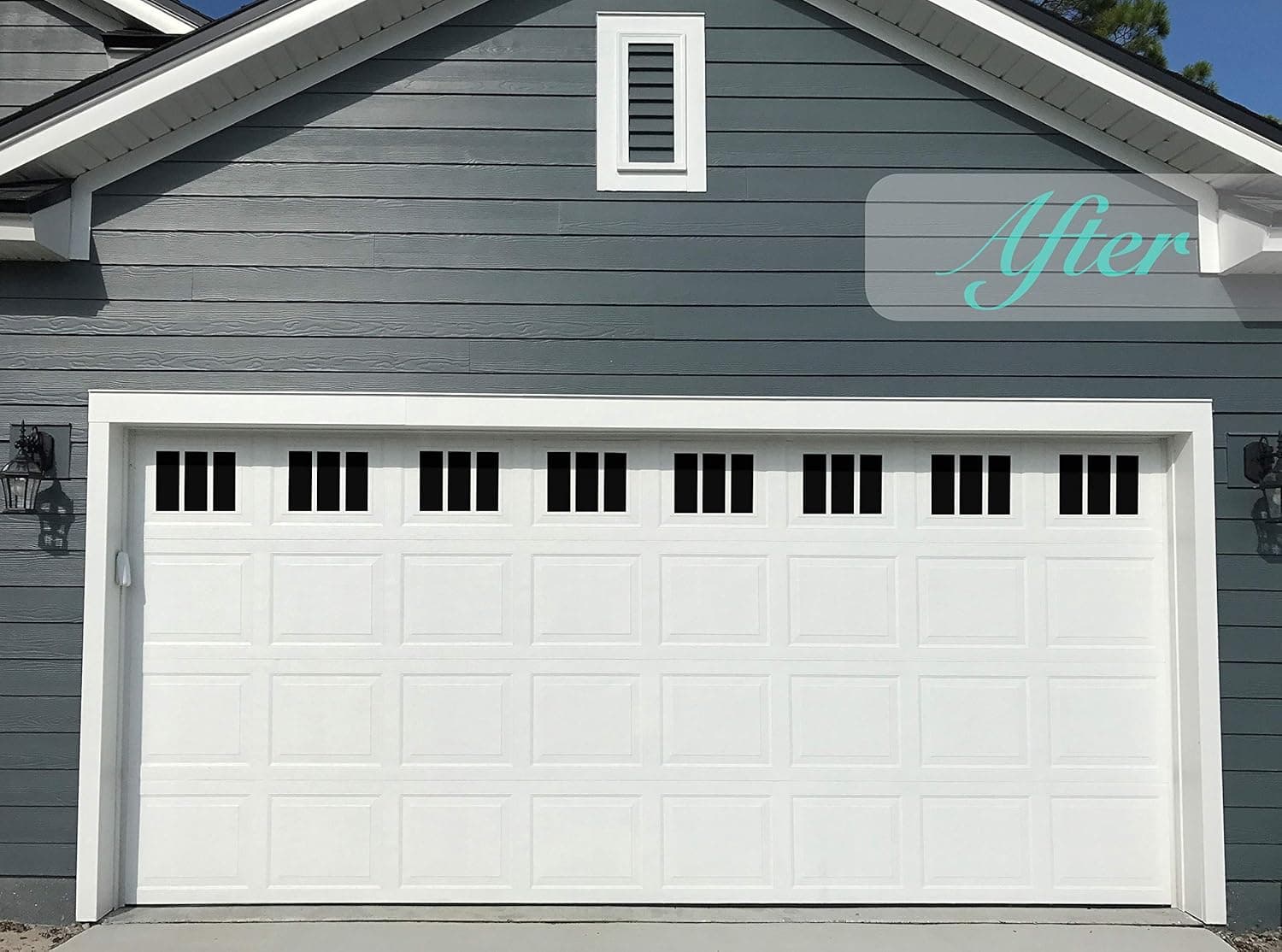 Garage Door Windows Magnets | Now 2X Stronger | Decorative Black Window Decals for Two Car Garage | Magnetic Hardware Set | Faux Windows Kit | Easy Installation & Home Upgrade (Modern)