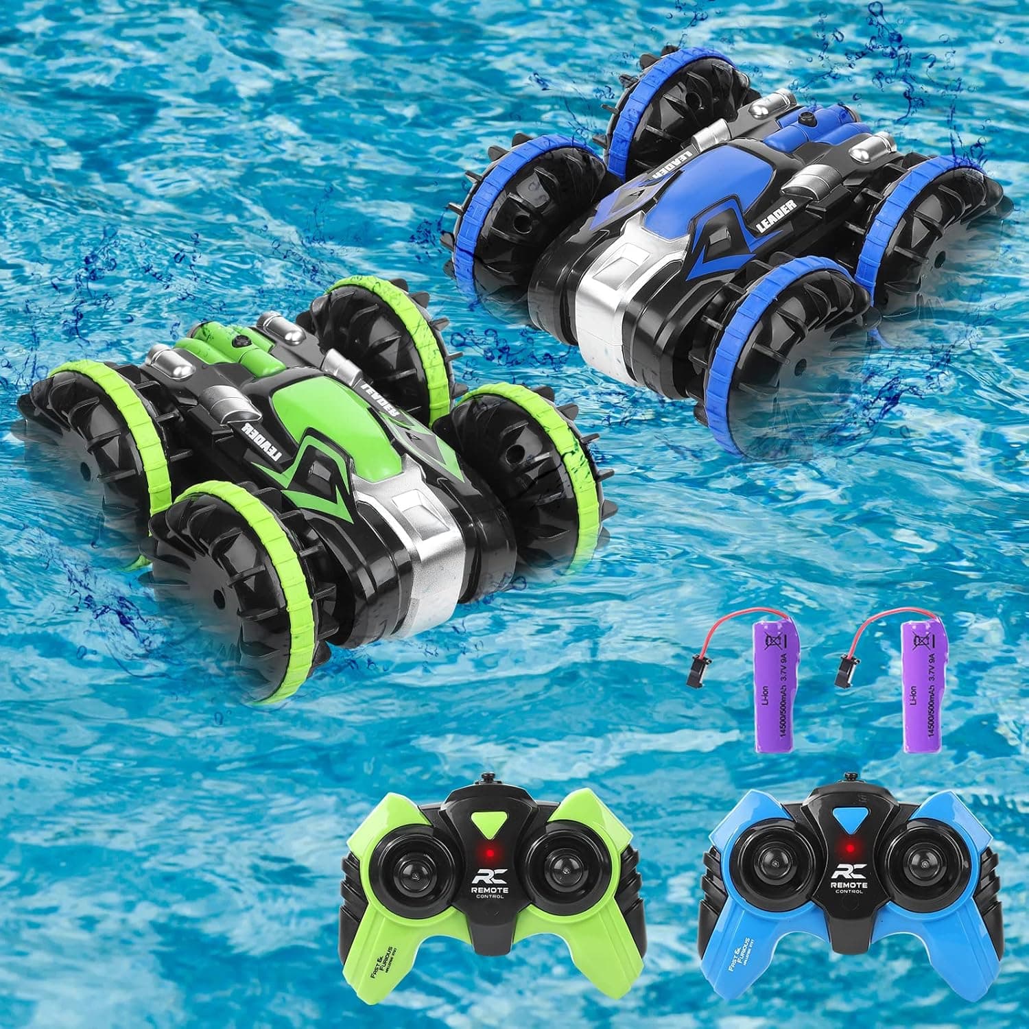 Amphibious Remote Control Cars Toys for Boys 5-12,Remote Control Boats RC Stunt Cars for Kids 2.4GHz 4WD Off Road Waterproof Monster Truck Vehicles All Terrain Water Beach Pool Toy Xmas Birthday Gifts