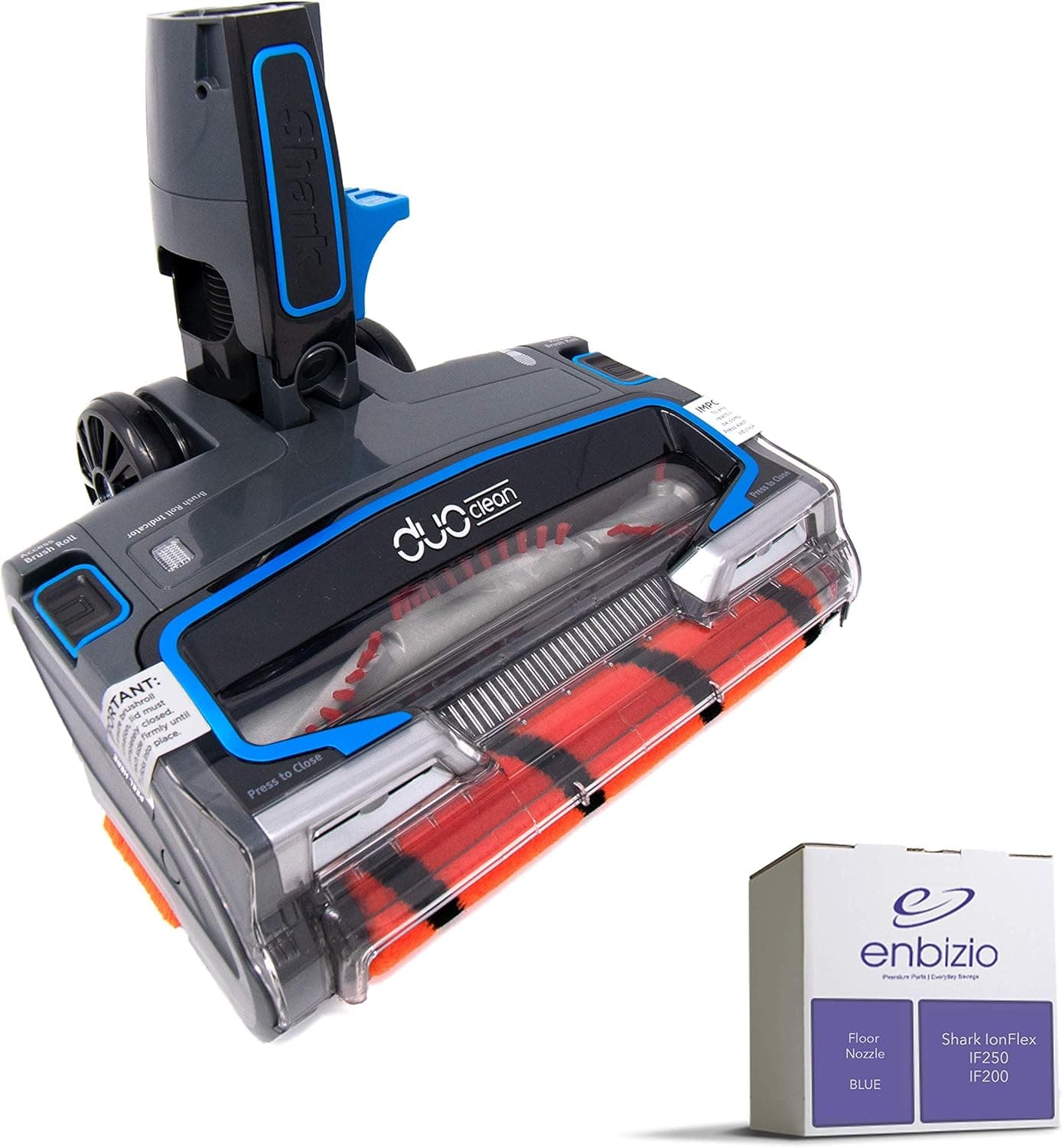 Enbizio Genuine Shark Vacuum Replacement Parts for The Cordless Shark Ion Flex IF200 IF250 - Duo Clean Floor Cleaner Nozzle w/Brush Rollers - Model #1381FC200 (Blue)