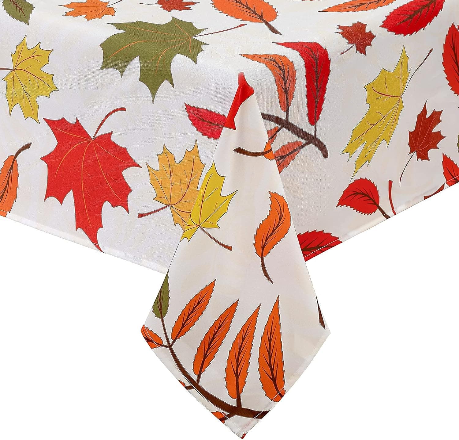 HBlife Fall Tablecloth Rectangle 60x84 Inches with Fall Maple Leaves Printed Home Table Decor