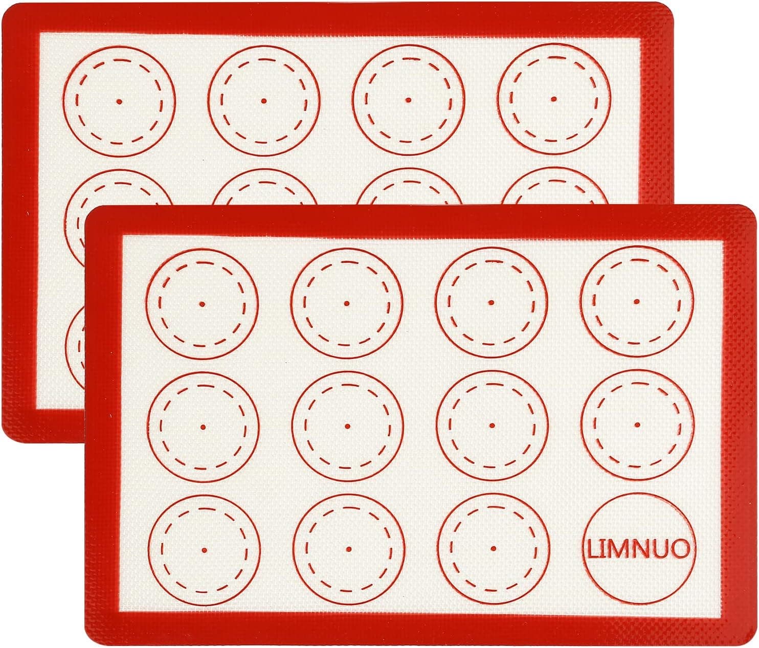 Silicone Baking Mat Macaron - Set of 2 (8'' x 12'', Red)