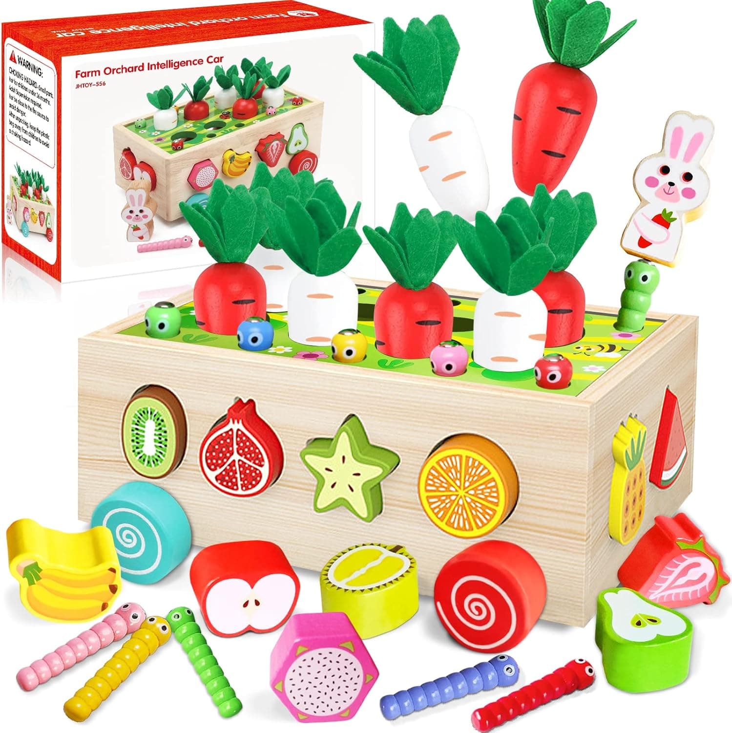KOUQIYA Wooden Montessori Toys for 1 2 3 Year Old Girl, Educational Learning Shape Sorter Toys for Toddlers Age 1 2 3, 1st First Birthday Girls Gifts