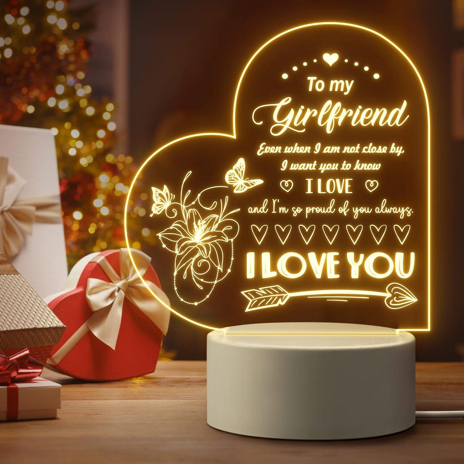 Glydein Gifts for Girlfriend, Cute Girlfriend Gifts for Her Anniversary, Girlfriend Birthday Gifts, to My Girlfriend Christmas Night Light I Love You Gifts for Girlfriend from Boyfriend