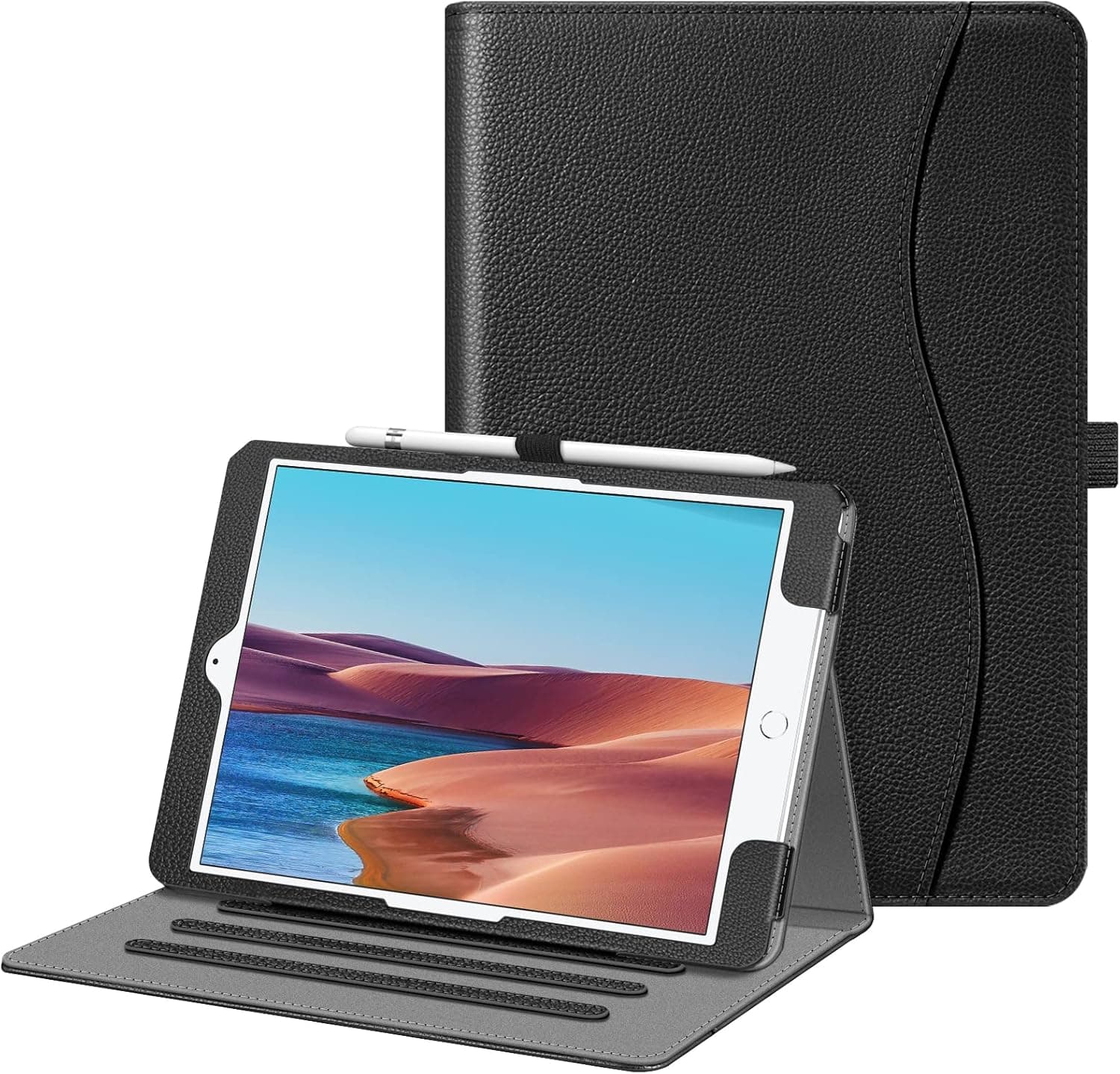 Fintie Case for iPad 9th Gen (2021) 10.2 Inch - Multi-Angle Viewing Stand Cover with Built-in Pencil Holder, Supports Auto Wake Sleep, Also Fit iPad 8th Gen 2020 / 7th Gen 2019, Black