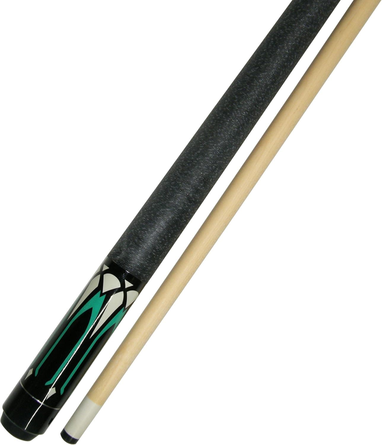 Iszy Billiards Hardwood Canadian Maple Pool Cue Billiard Stick, 20 oz, Green/White