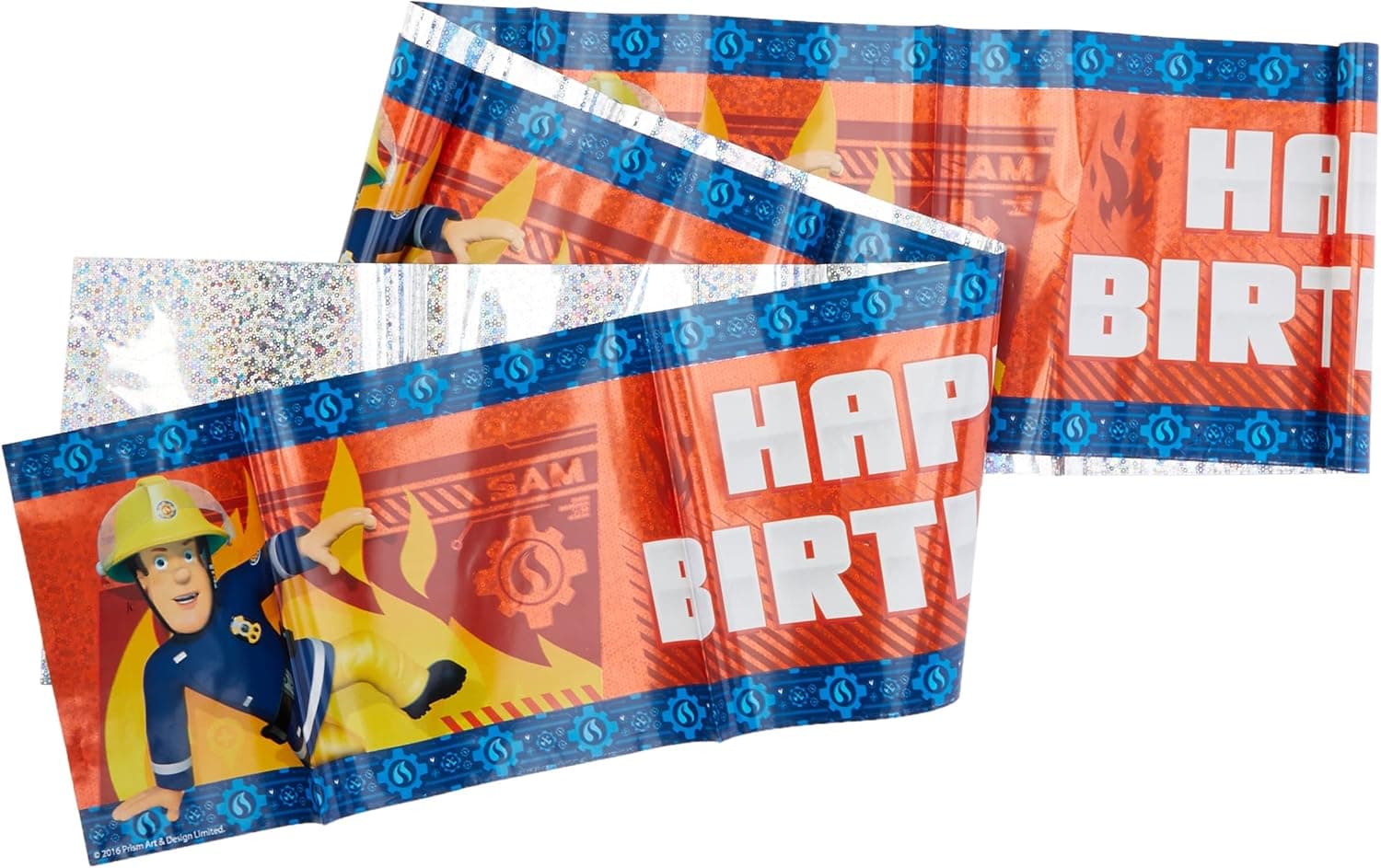 amscan 9902181 - Fireman Sam Happy Birthday Holographic Banner - 2.7 m