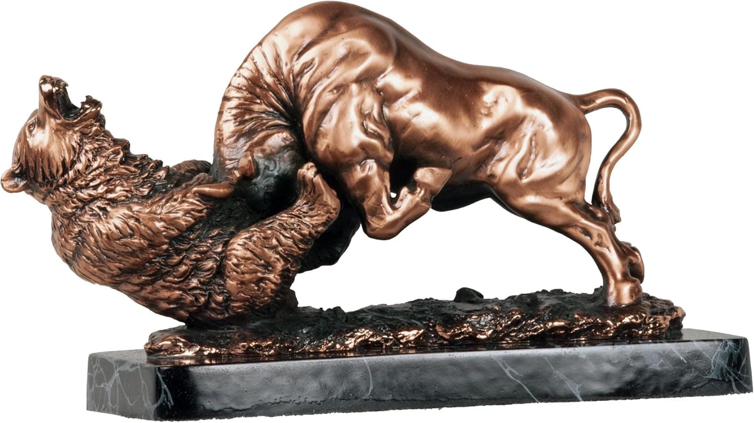 Bull Fighting W/Bear Statue