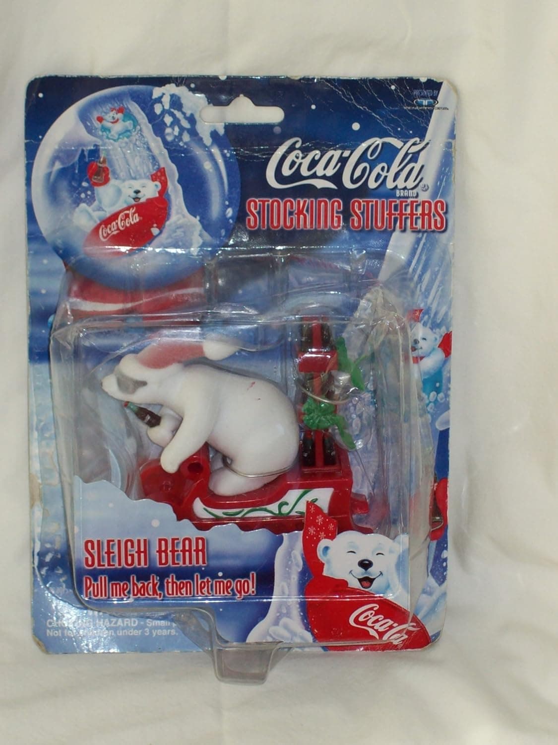 Coca-Cola Sleigh Bear- Pull me back, then let me go! 1998