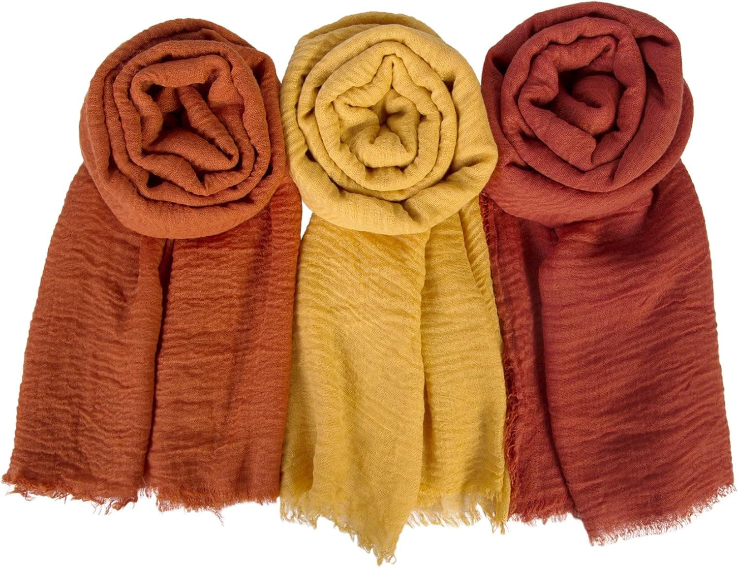 Chalier Hijab Scarfs Shawl Set for Women, Fashion Soft Scarves Lightweight Head Scarf for All Season(Brick red)