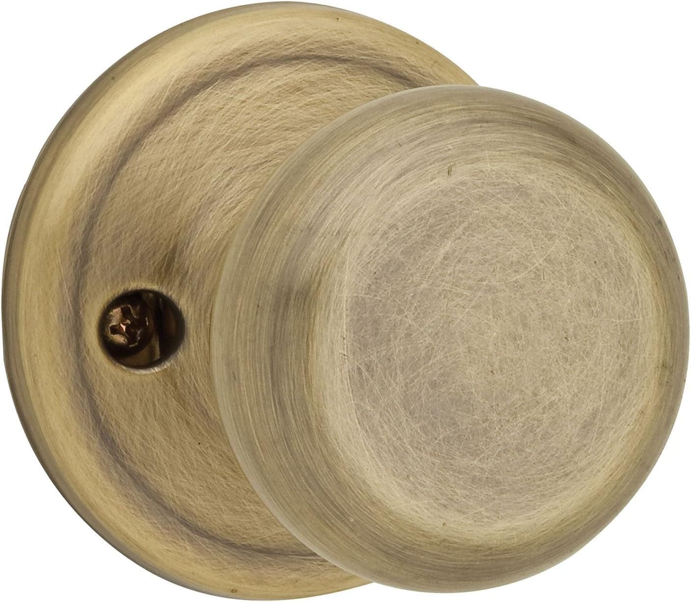 Kwikset 97880-667 Juno Half-Dummy Door Knob with Microban Antimicrobial Protection in Antique Brass