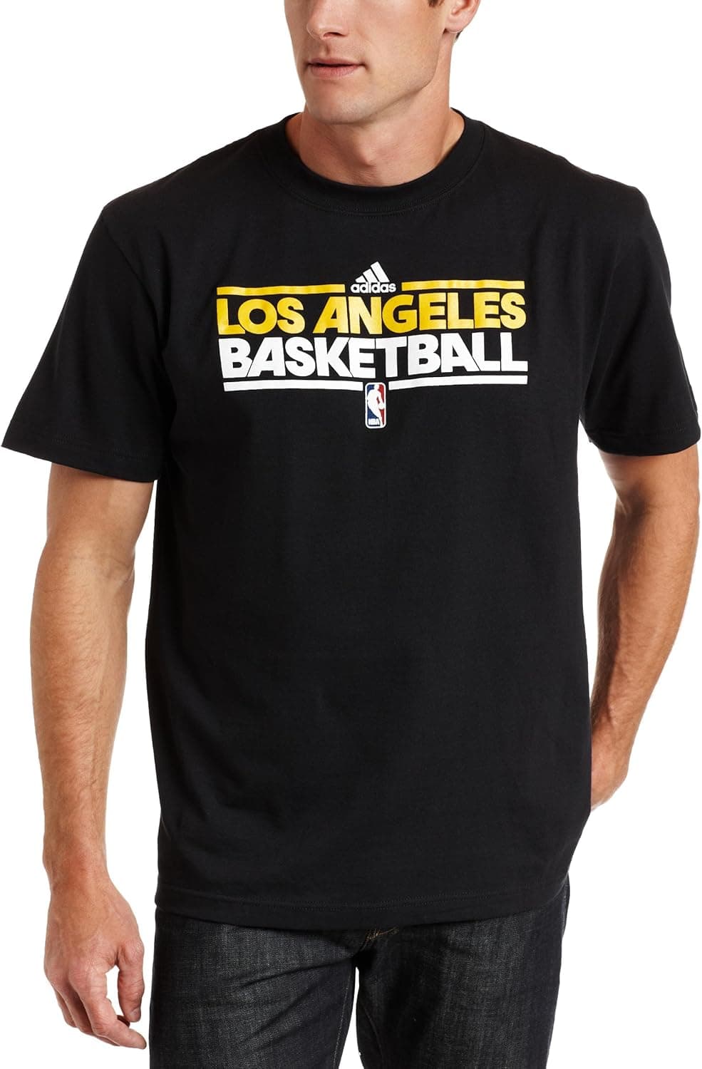NBA Los Angeles Lakers Practice Short Sleeve Tee (Black, Large)