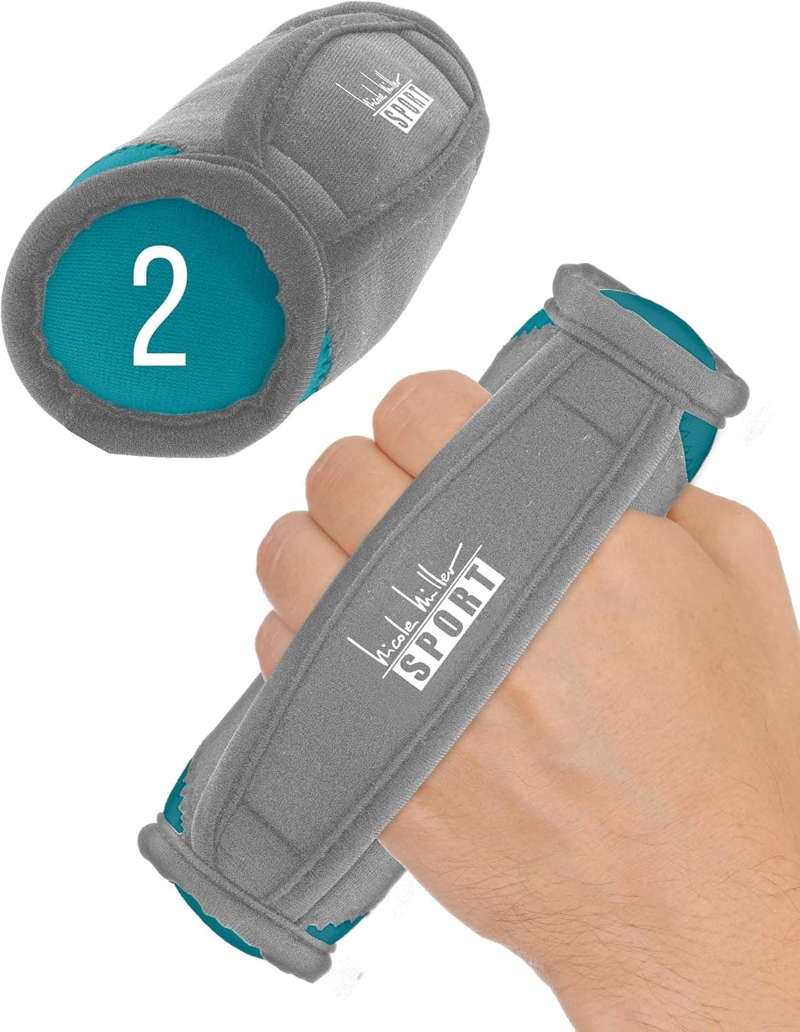 Nicole Miller Hand Weights 4 LB Set with Comfy Hand Straps for Walking, Jogging, Running