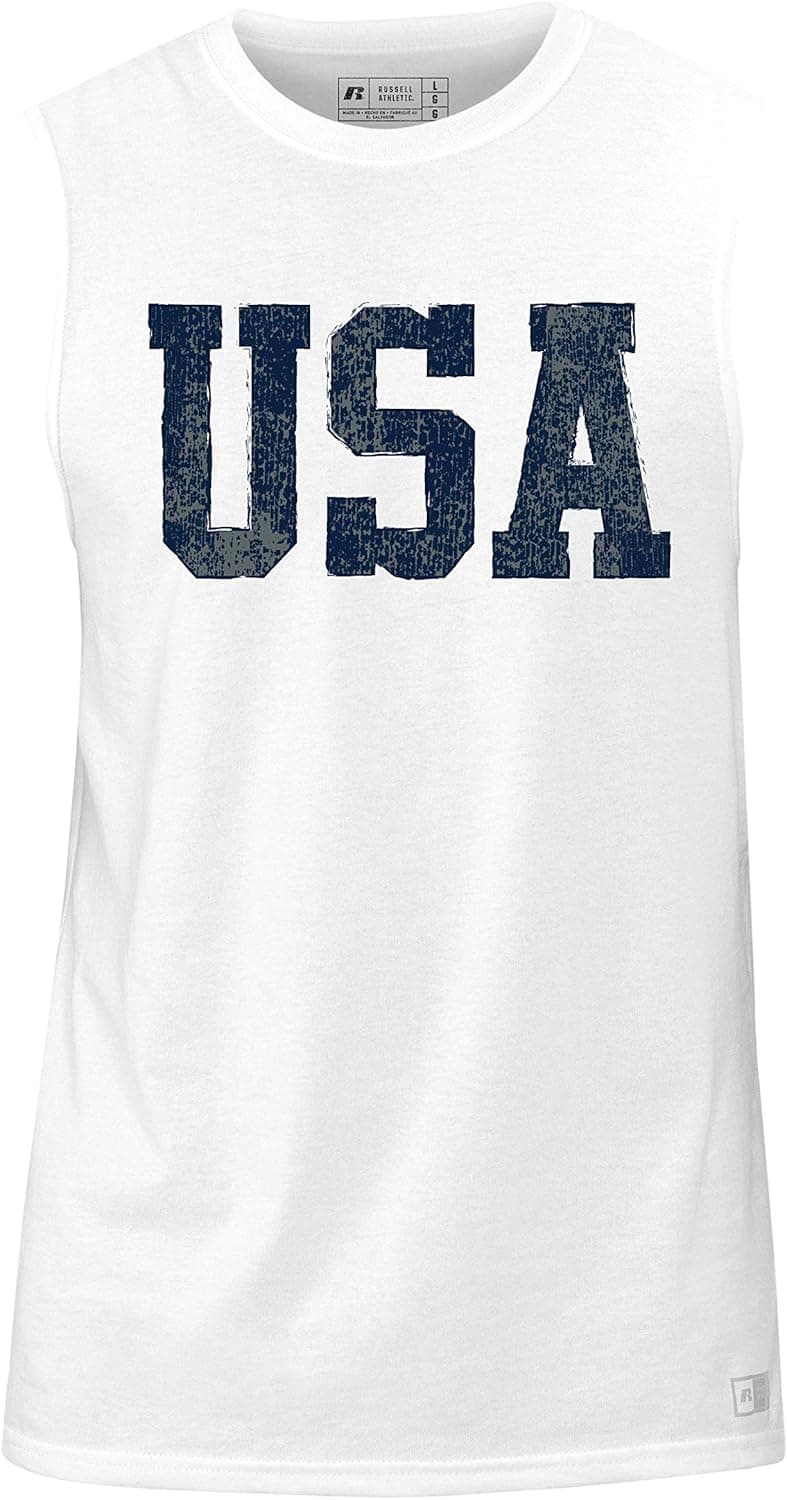 Russell Athletic Men's Cotton Performance Sleeveless Muscle T Shirts