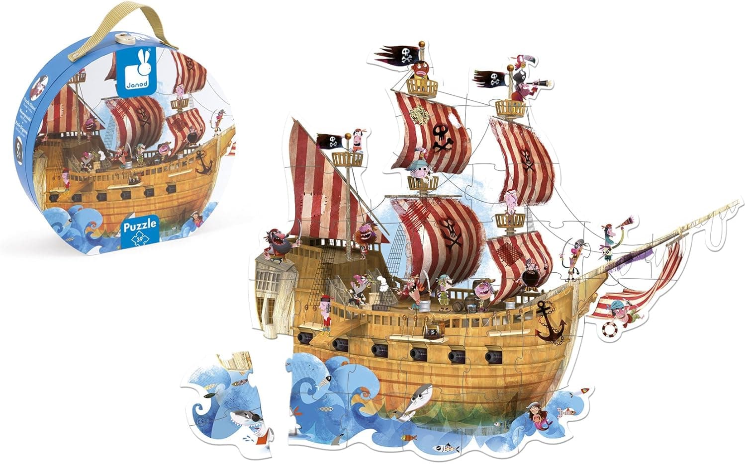 Janod Pirate Ship Giant Floor Puzzle