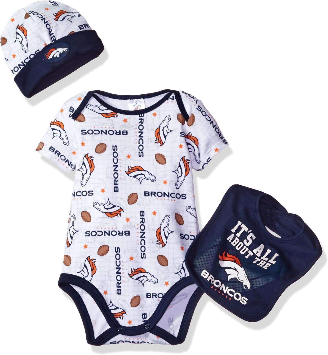 NFL Bodysuit, Bib & Cap Set
