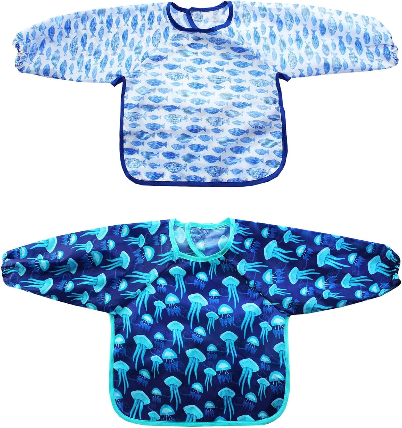 SINCERE Waterproof Long Sleeved Shirtbibs Overall baby Robe With Pocket(6M-5Y)Pack of 2