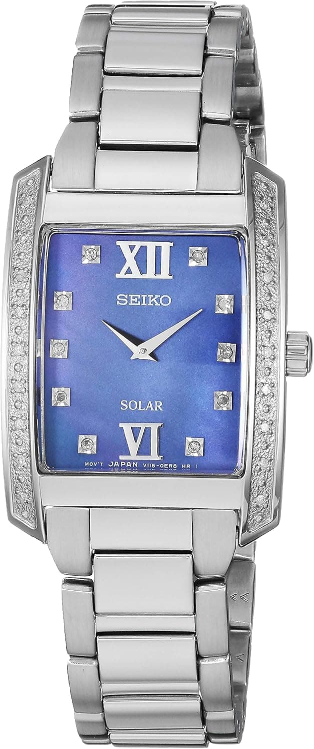SEIKO Women's Ladies' Dress Sport Stainless Steel Japanese-Quartz Watch with Stainless-Steel Strap, Silver, 13.8 (Model: SUP401)