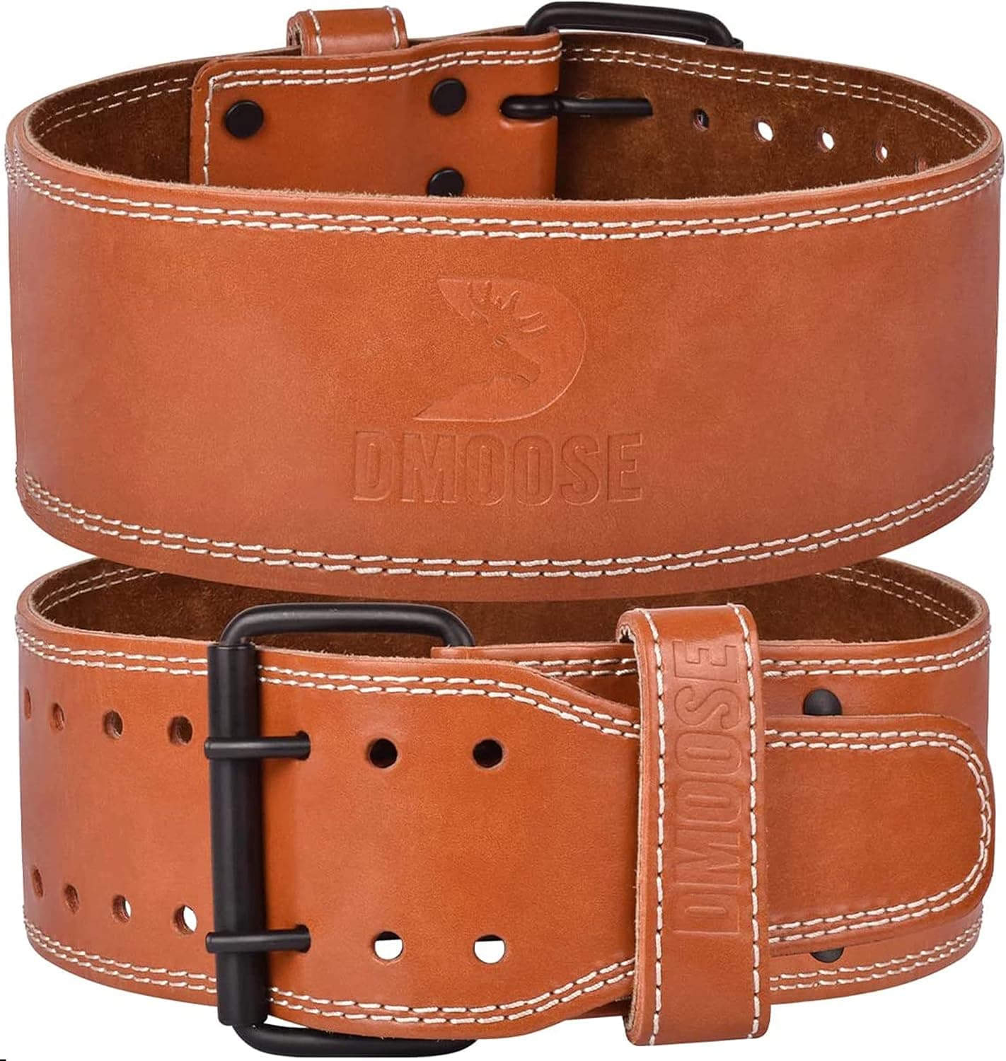DMoose Weight Lifting Belt, 5 mm Thick & 4 Inch Wide Genuine Leather Gym belt, Improve Your Powerlifting Form & Technique, Workout belt for Weightlifting, Powerlifting, Squats, Strength Training