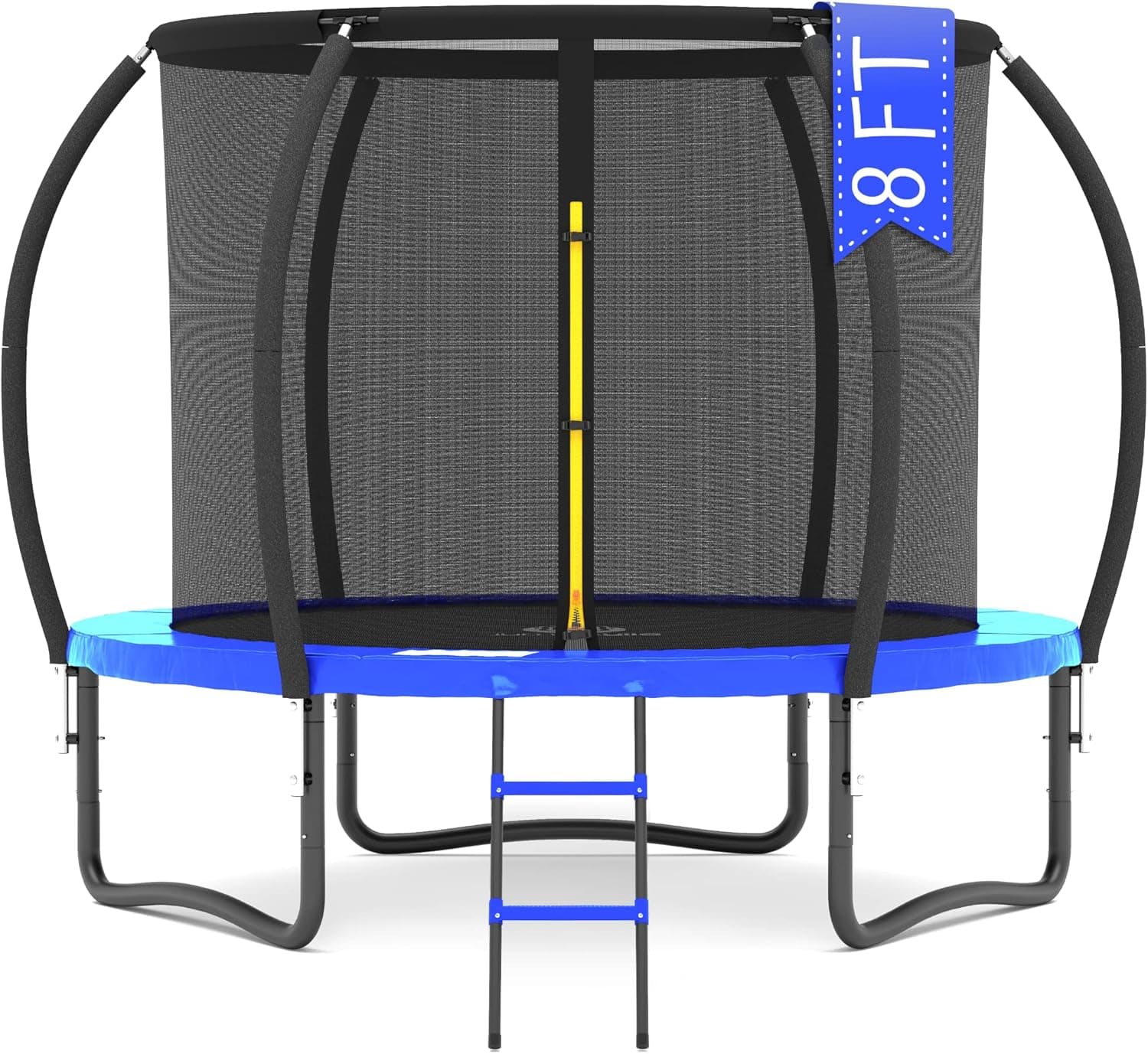 JUMPZYLLA Trampoline 8FT 10FT 12FT 14FT Trampoline with Enclosure - Recreational Trampolines with Ladder and Galvanized Anti-Rust Coating, ASTM Approval- Outdoor Trampoline for Kids