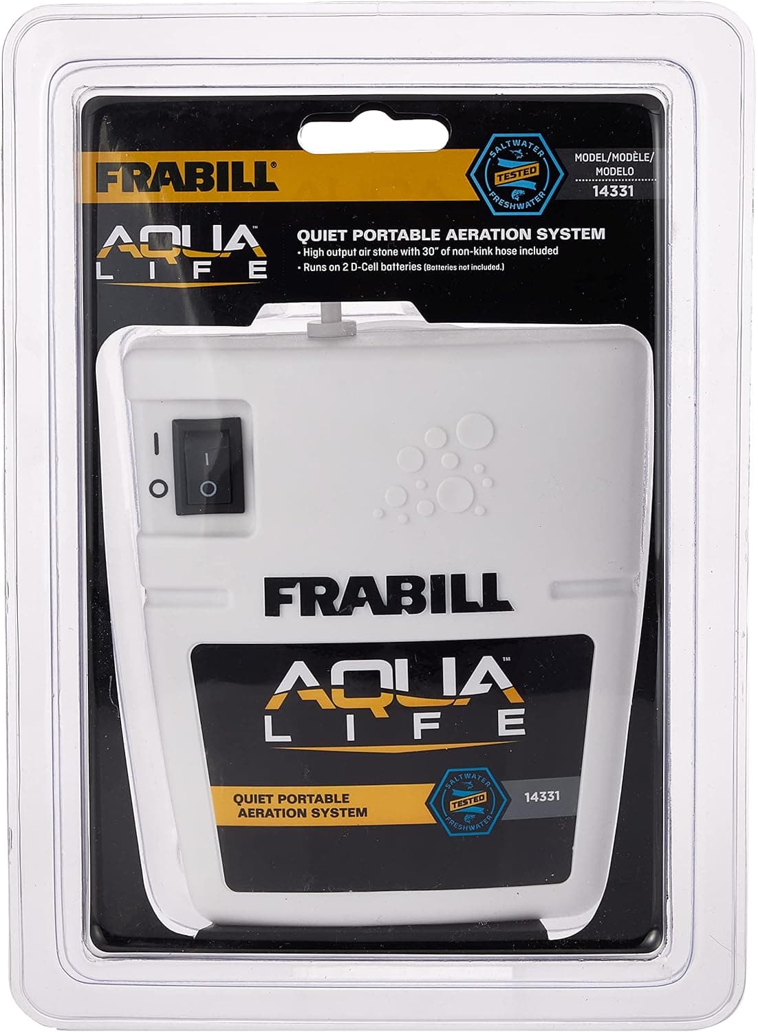 Frabill Quiet Portable Aerator | Battery Powered Portable Aerator for Live Bait Storage