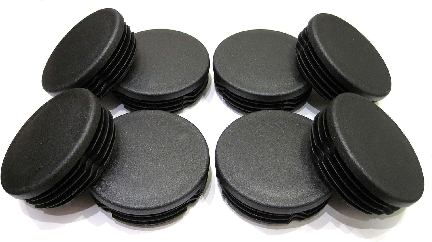 3 Inch Round Plastic End Cap (for Hole Size from 2 11/16 to 2 7/8, Including 2 3/4 inches), Cover for Steel Fence Post, Furniture Finishing Plug (Black, 4pcs)
