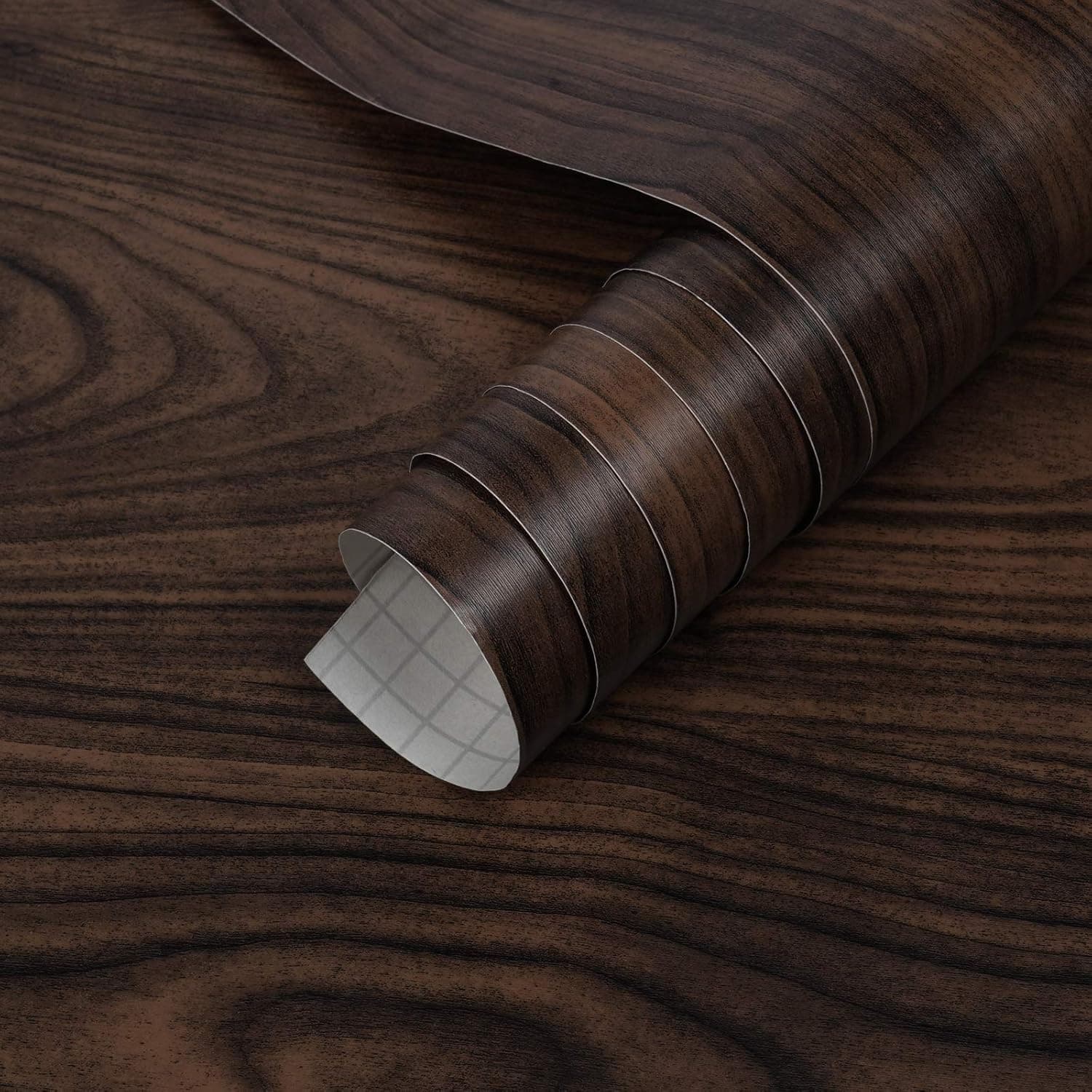 Melwod Brown Walnut Wood Grain Peel and Stick Contact Paper 17.71” x 394” Decorative Wood Removable Self Adhesive Vinyl Wallpaper for Walls Kitchen Door Countertop Drawer Cabinets Shelves Crafts