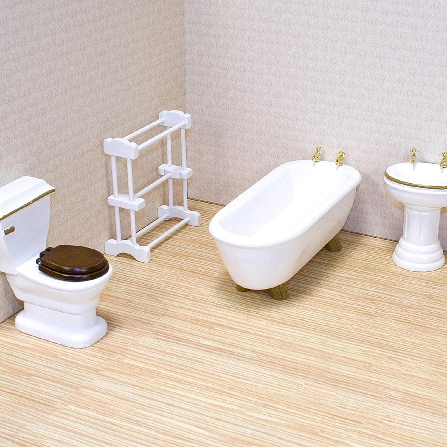 Melissa & Doug Doll-House Furniture- Bathroom Set