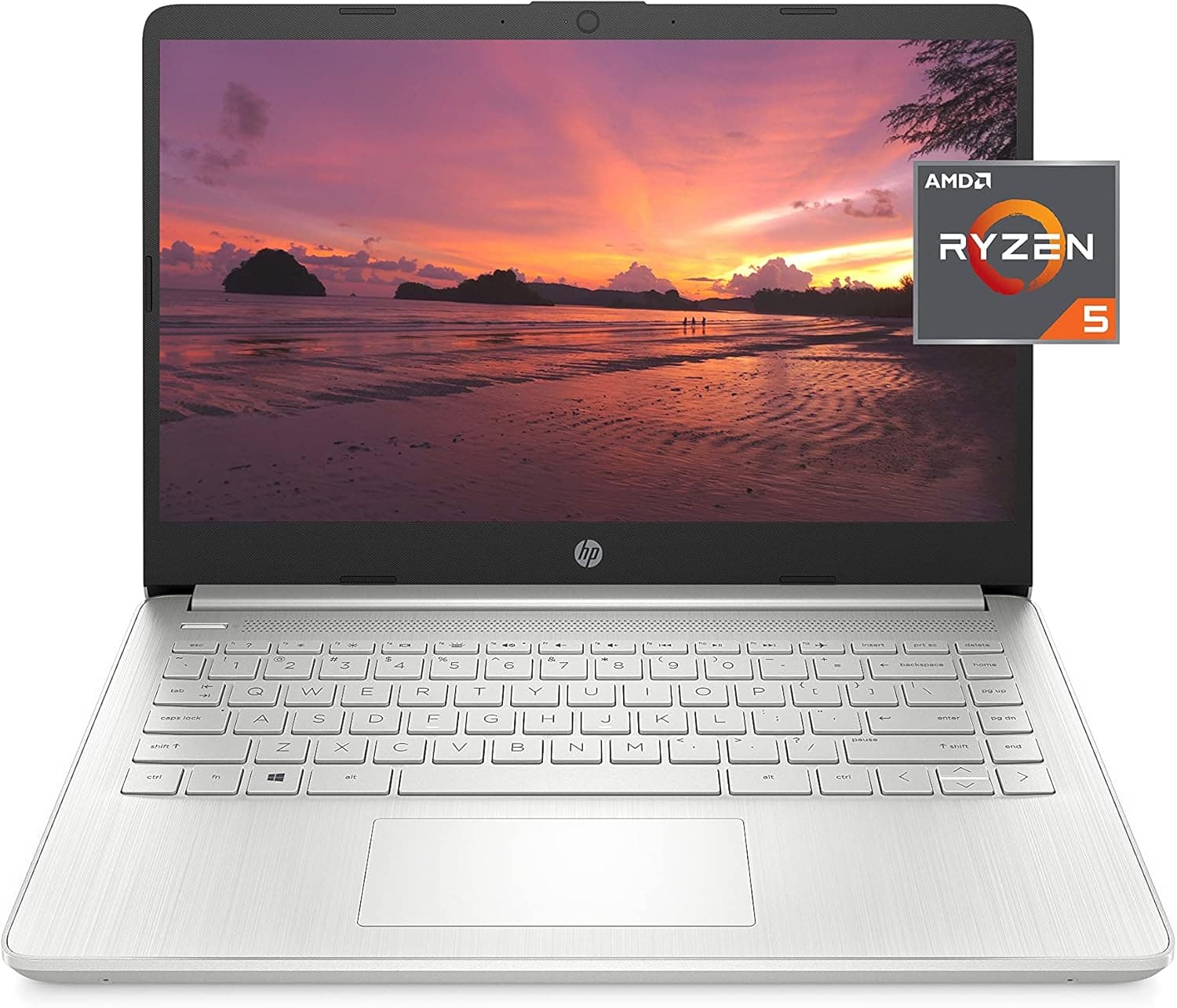 HP 14 Laptop, AMD Ryzen 5 5500U, 8 GB RAM, 256 GB SSD Storage, 14-inch Full HD Display, Windows 10 Home, Thin & Portable, Micro-edge & Anti-glare Screen, Long Battery Life (14-fq1021nr, 2021)