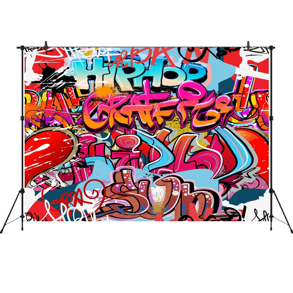 Hip Hop 90's Backdrops 7x5ft Vinyl Graffiti Photography Background Funky Art 80th 90th Themed Party Photo Banner Decorations