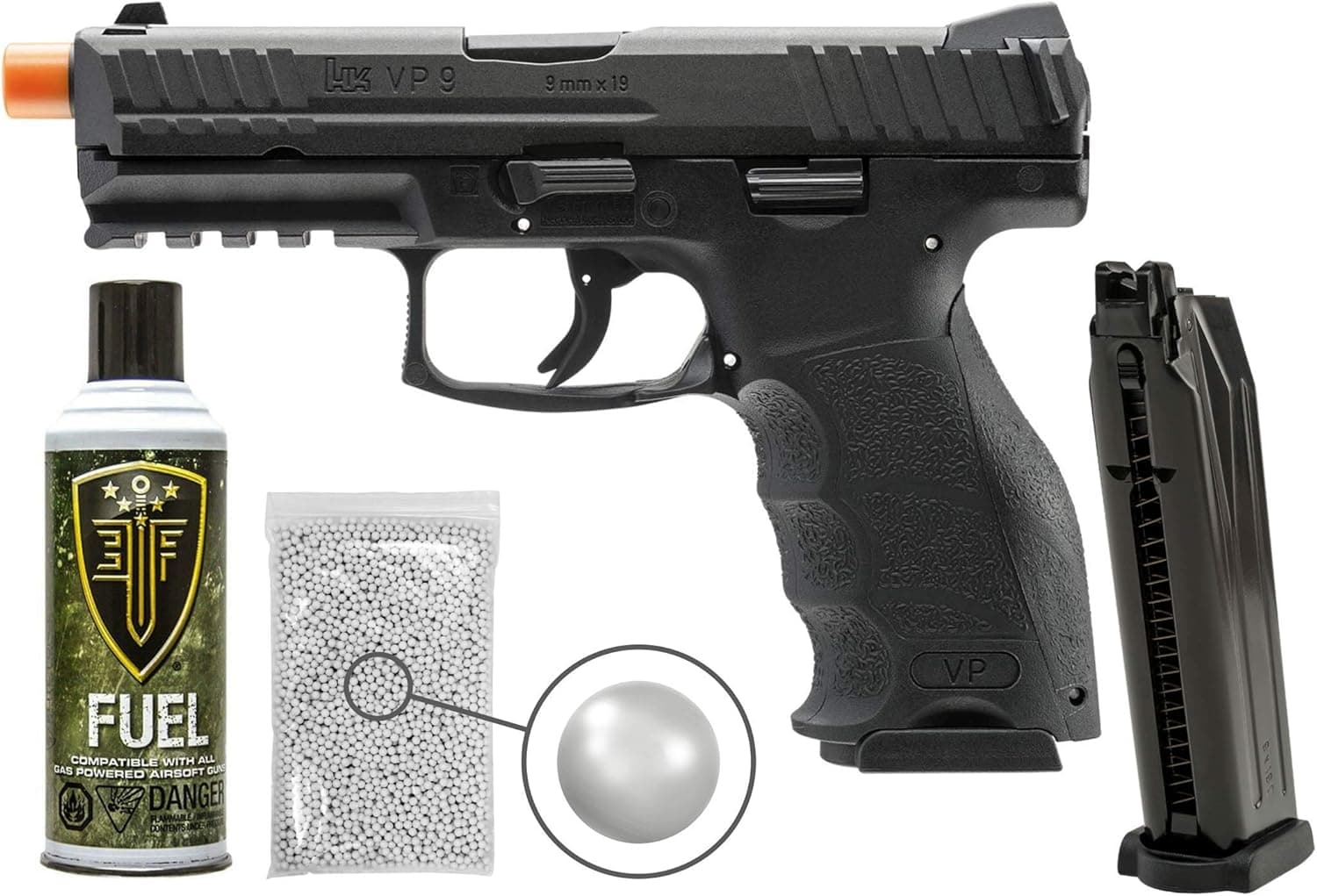 Wearable4U Umarex H&K VP9 GBB(VFC) Airsoft Pistol GBB Air Soft Gun Bundle