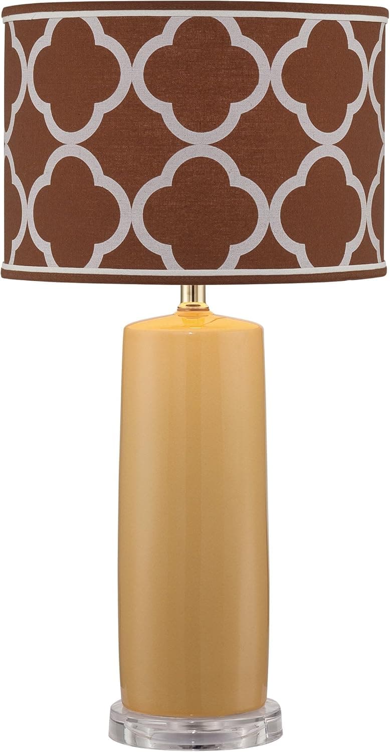 Lite Source LS-22758 Monisha Table Lamp, 13.0" x 13.0" x 24.75", Mustard/Light Brown Moroccan
