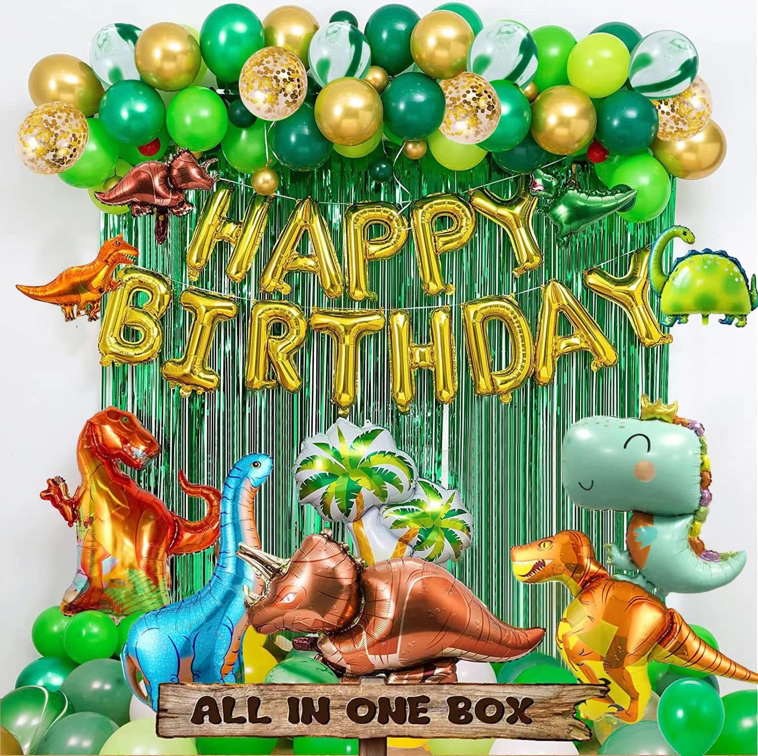 Dino Birthday Party Decorations balloons, Dinosaur Birthday Party Decorations Supplies, Dino Party Decorations for boys Include Dinosaurs Balloons, Happy Birthday Banner for Dino Kids Party